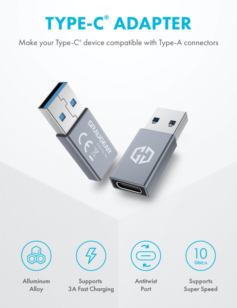 Adaptateur de panneau avant USB-C GRAUGEAR USB 3.2 Algeria