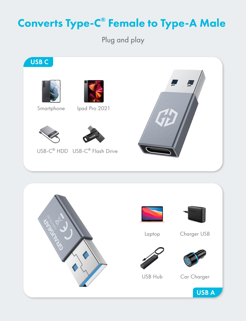 GRAUGEAR, Adaptateur USB-C vers USB