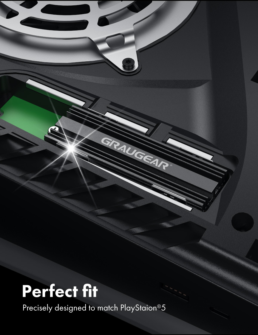  GRAUGEAR PS5 SSD Heatsink Cover Set, M.2 NVMe PS5