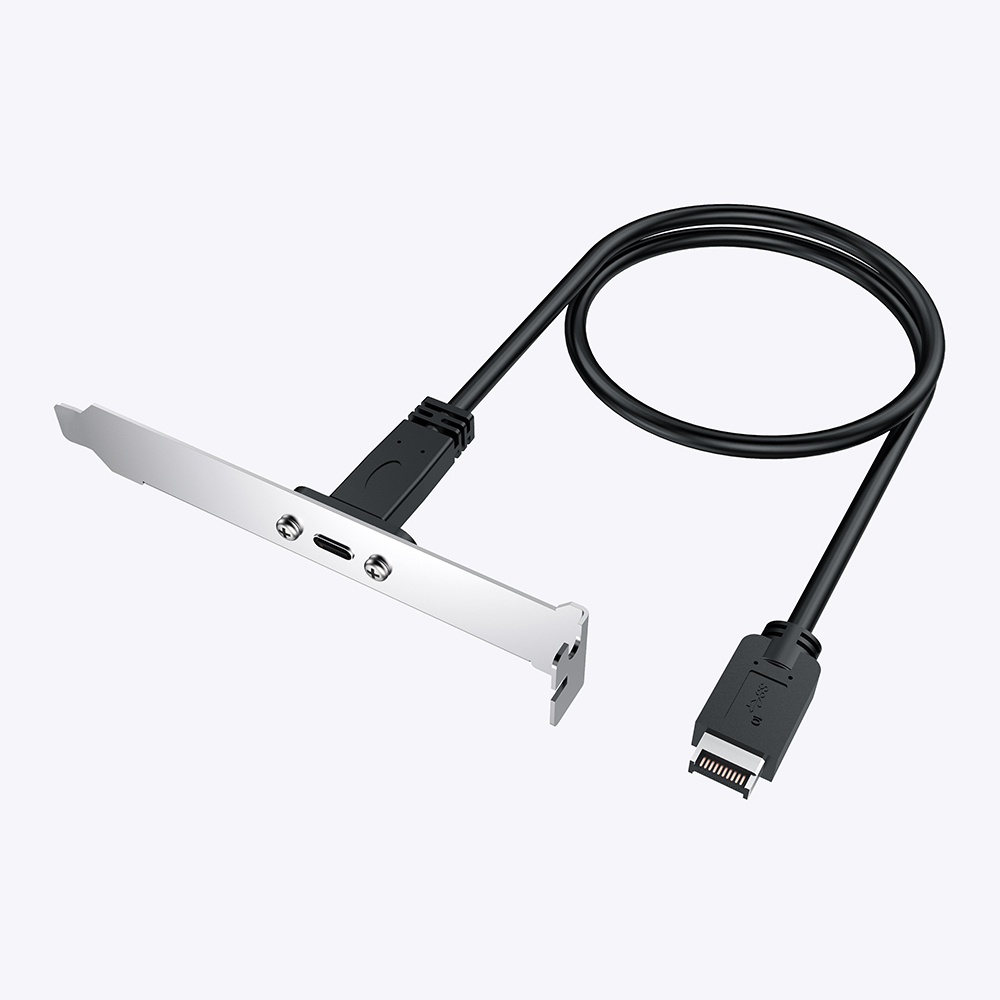 Usb type e to usb 3 2 gen2 type c extension cable with pci bracket