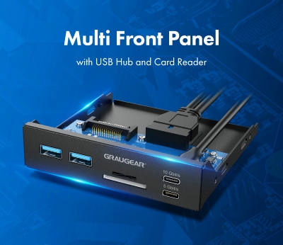 USB 3.0 In-Desk HUB with Audio Ports - GRAUGEAR