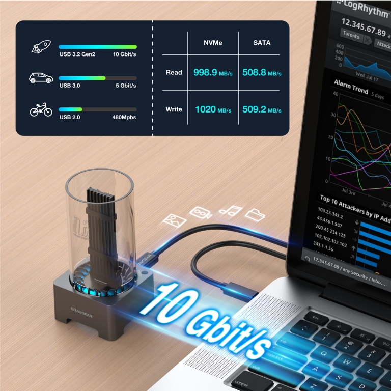 M 2 docking station graugear