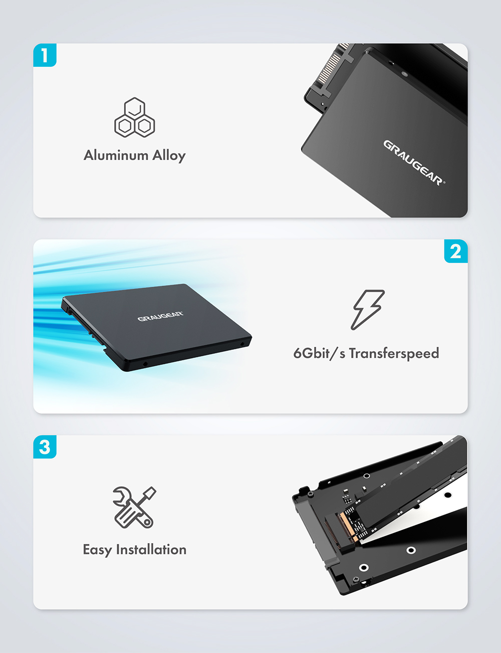 ELUTENG M2 SATA Boîtier Adaptateur M2 SATA vers USB C Gen1 USB 3.1 UASP  6Gbps pour 2280 2260 2242 2230 B et B + M Key NGFF M.2 SSD avec Câble Type  -C